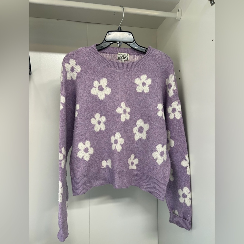 Women's Purple Floral Sweater